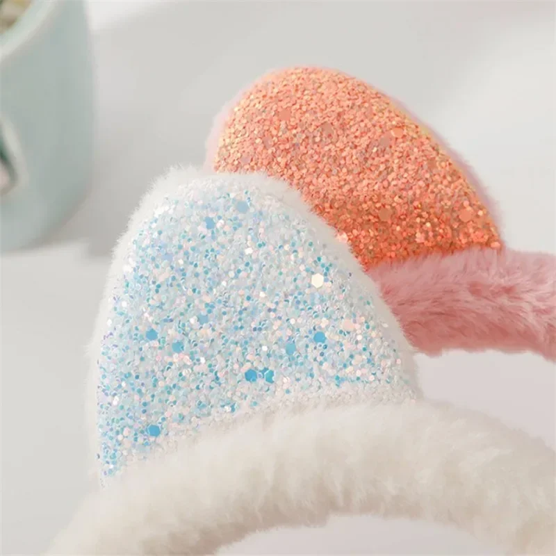 Top Trends: New Lovely Winter Warm Cat Ear Warmers Glitter Ears Plush Earmuffs For Women Playful Girls Ear Muffs Cold Protection Warm Hot Shoppable Styles - Image 4