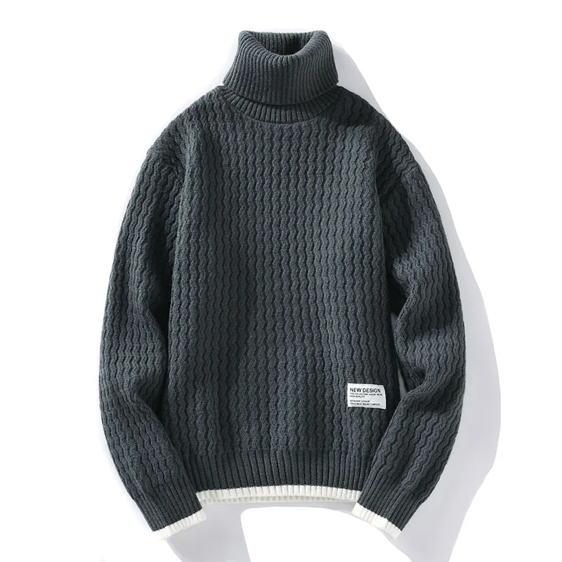 Top Trends: Autum Winter Warm Turtleneck Sweater Men&#039;s Casual Rollneck Knitted Pullover Keep Warm Men Jumper Knit Woolen Sweater Shoppable Styles