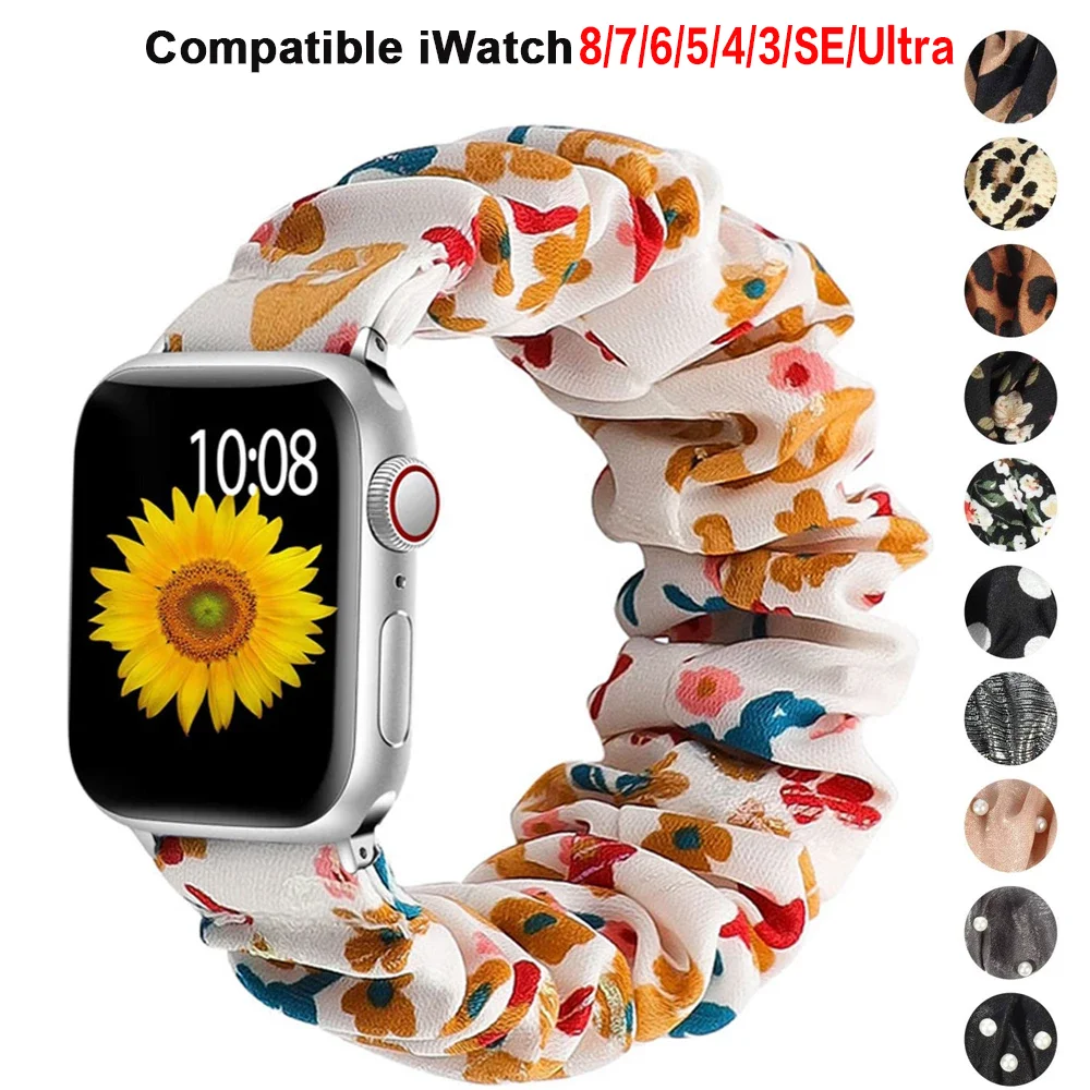 Top Trends: Scrunchie Strap For Apple Watch Band 44mm 40mm 42mm 38mm Ultra 2 49mm Nylon Solo Loop Bracelet Iwatch 5 4 3 SE 6 7 8 9 45mm 41mm Shoppable Styles