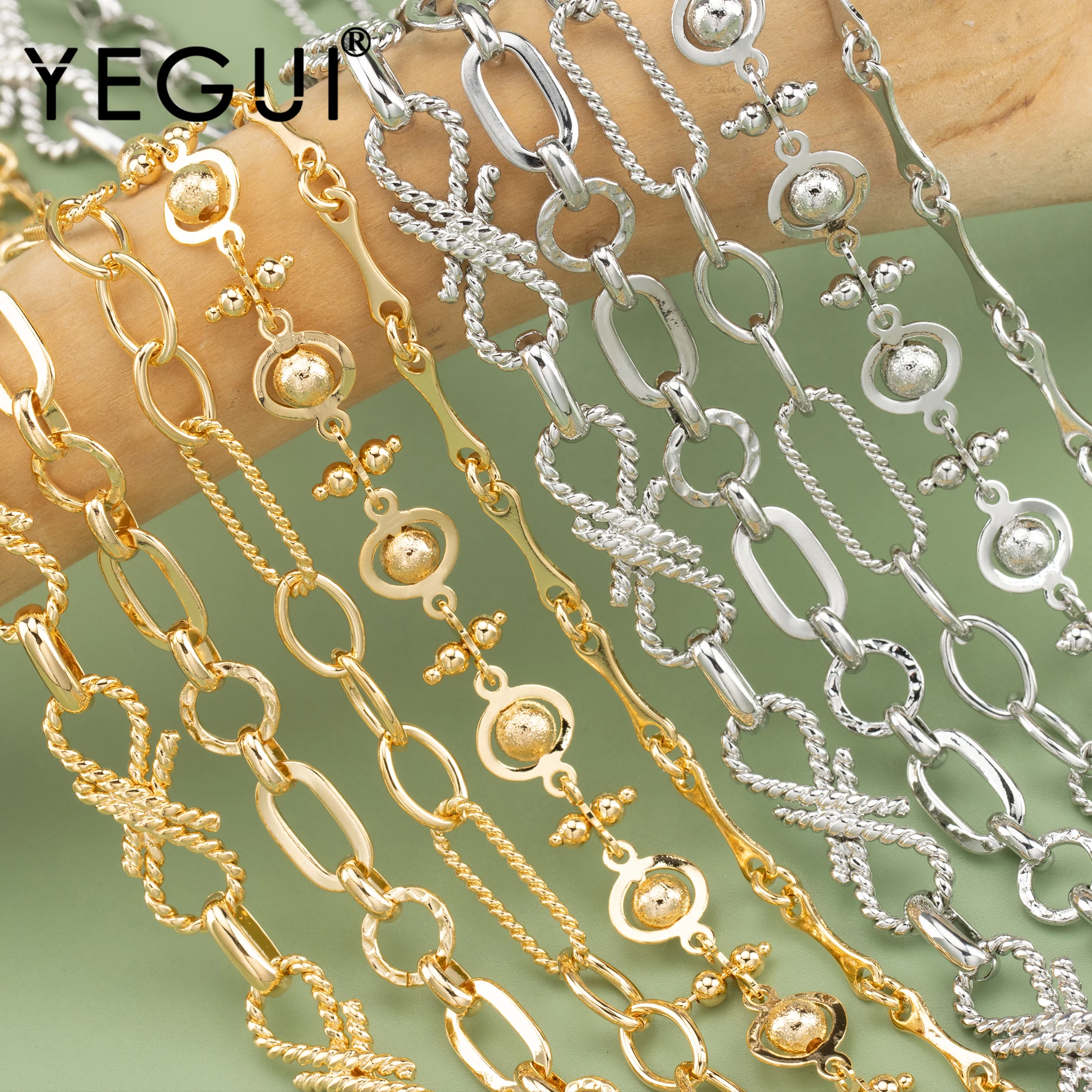 Top Trends: YEGUI C283, diy Chain, pass REACH, nickel Free, 18k Gold Rhodium Plated, copper Metal, diy Bracelet Necklace, jewelry Making, 1m / lot Shoppable Styles