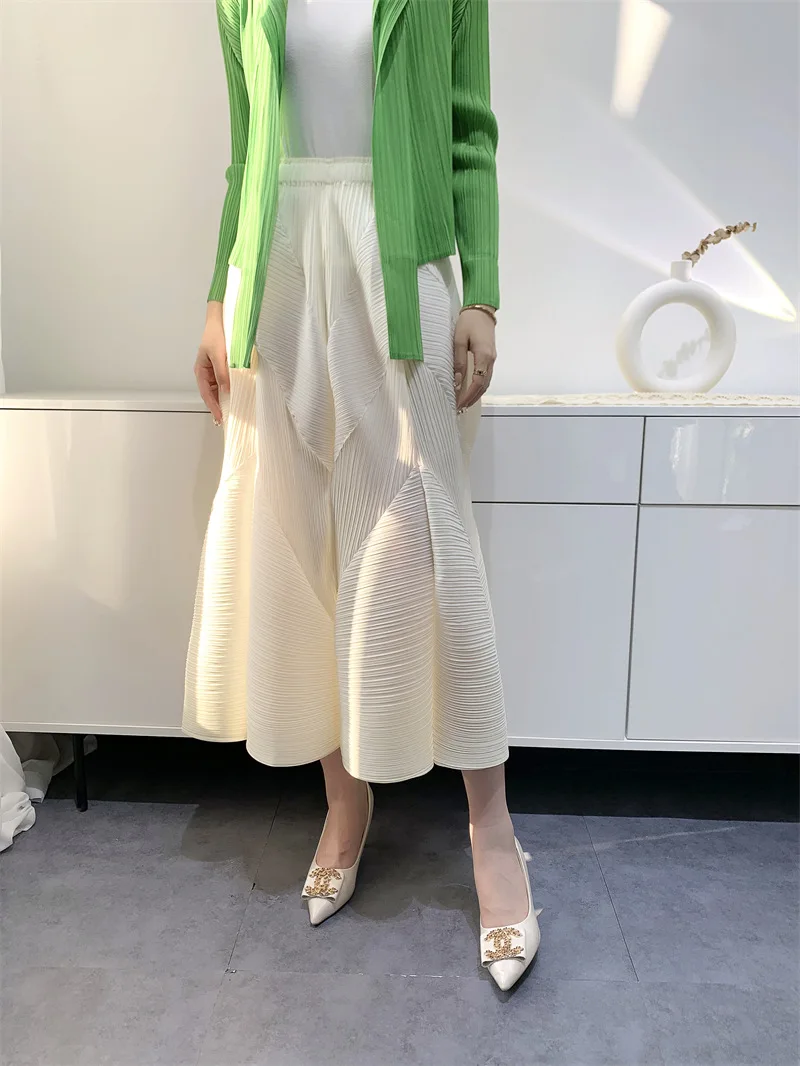 Top Trends: Miyake Style Pleated Skirt For Women 2023 Summer Solid Color Mid-Length High Temperature Pleated Craft Pleated Bud Pleated Skirt Shoppable Styles - Image 5