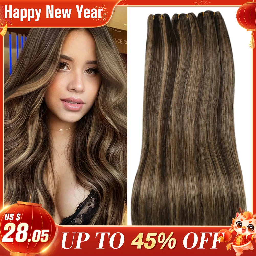 Top Trends: Moresoo Human Hair Wefts Hair Weft Brazilian Machine Remy Natural Straight Weaving Bundles 100g Per Sew In Human Hair Extensions Shoppable Styles