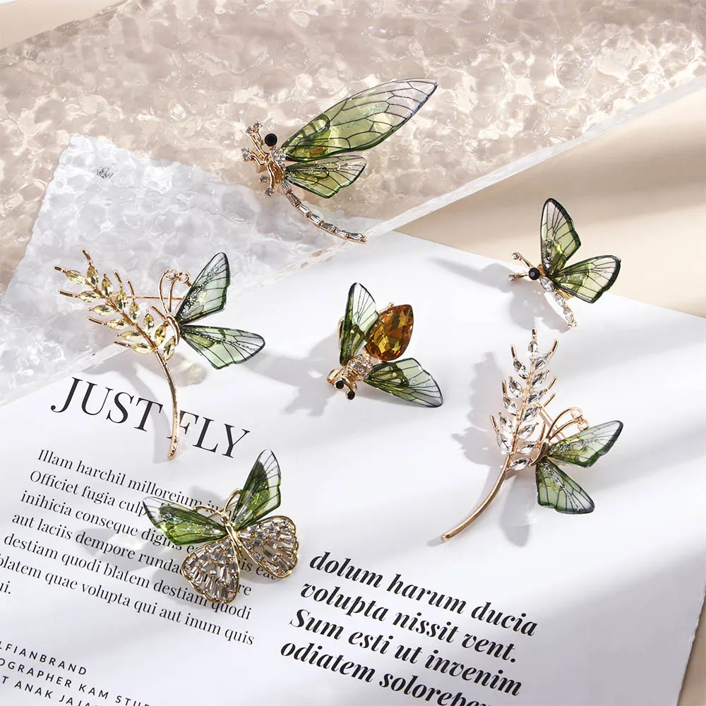 Top Trends: New Women Crystal Brooches Dragonfly Butterfly Bee Badge Pin Vintage Zircon Collar Pins Weddings Office Party Scarf Pin Jewelry Shoppable Styles