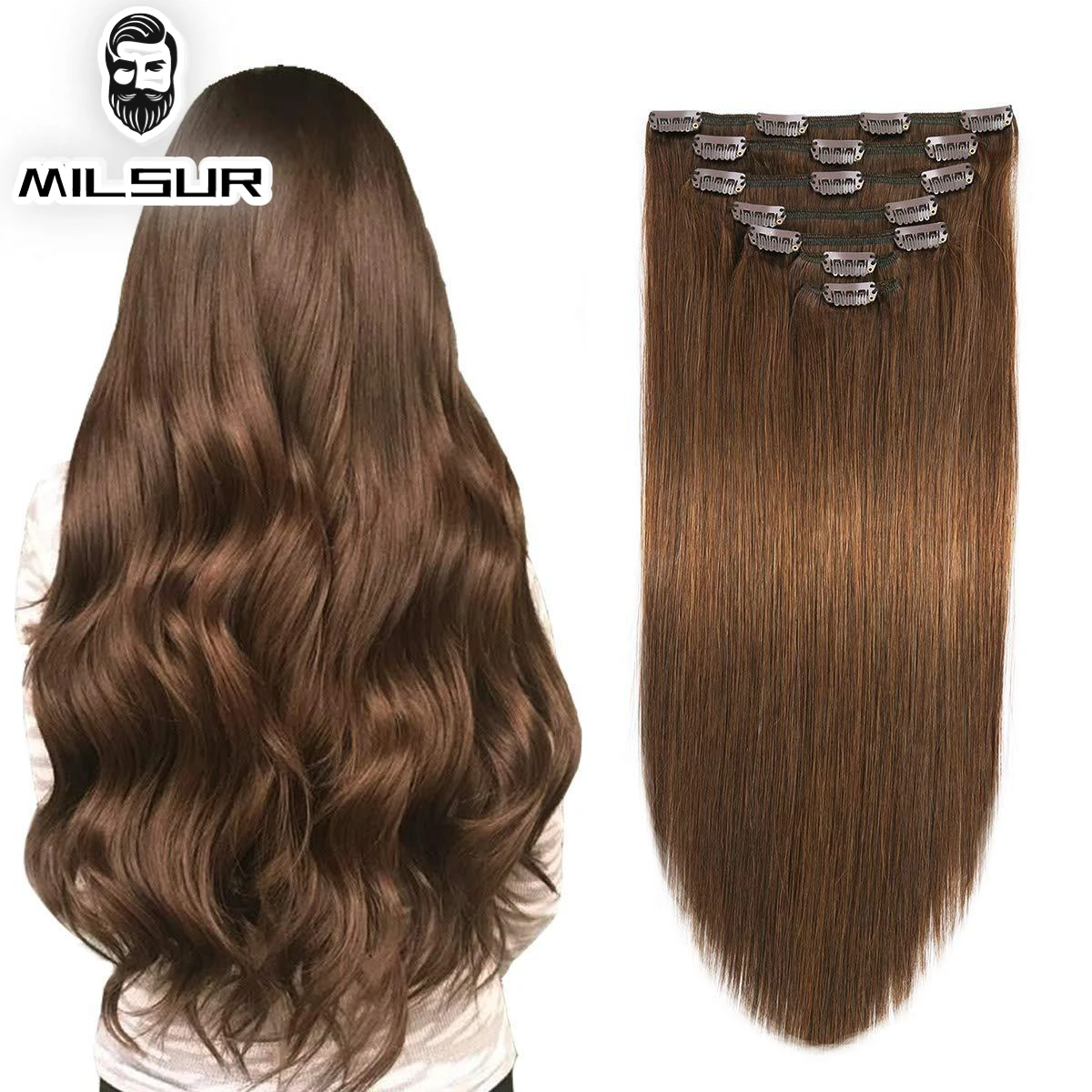 Top Trends: 7Pcs Clip In Human Hair Extensions 100% Real Human Hair Clip In Natural Hair Extensions Straight Hair Pieces 12-26Inch Remy Hair Shoppable Styles