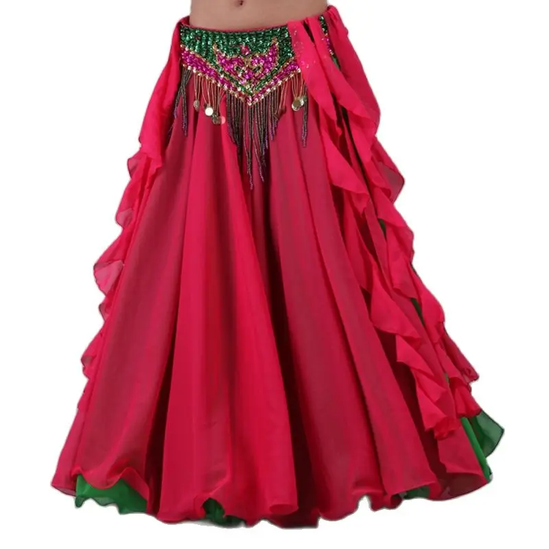 Top Trends: Belly Dance Long Skirt Gypsy Waist Belt Women Stage Performance Clothes Carnival Costume Samba Festival Show Wear Competition Shoppable Styles