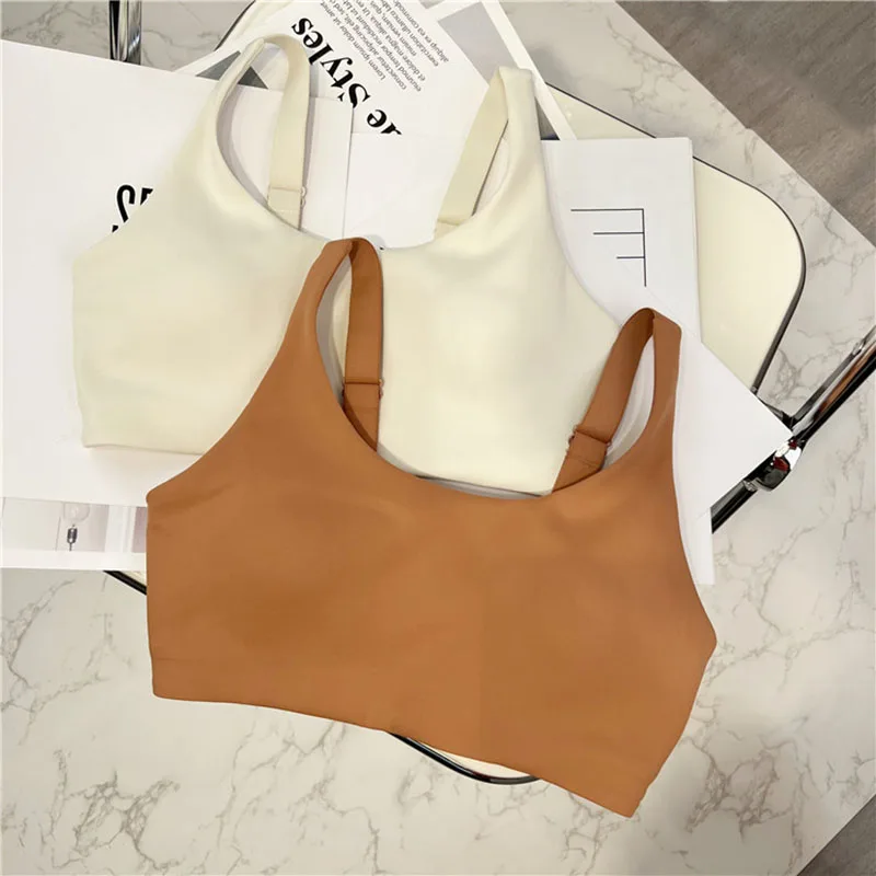 Top Trends: High Quality Cloud Sof Sports Bras Workout Gym Tops Women Naked Feel Exercise Dance Fitness Crop Top With Built In Bra Shoppable Styles