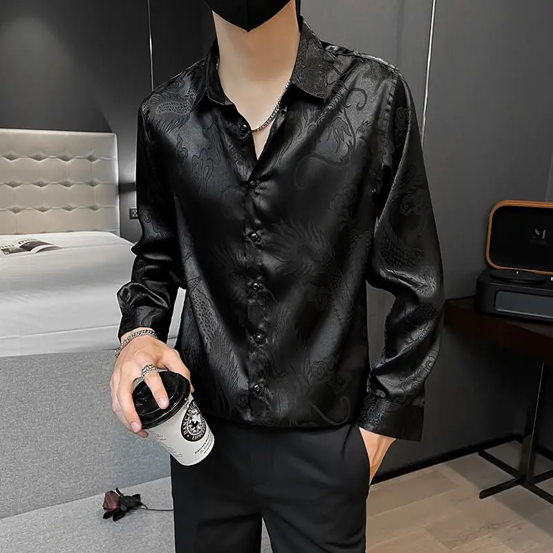 Top Trends: Korean Fashion Casual Loose Solid Shirts Temperament Man Simplicity Turn-down Collar Handsome Spring Summer Thin Men&#039;s Clothing Shoppable Styles