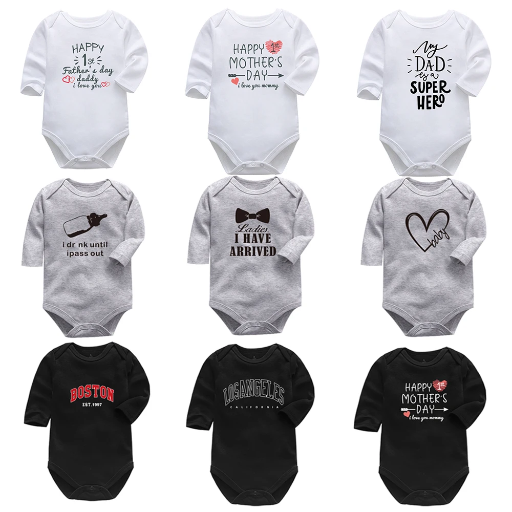 Top Trends: Newborn Baby Bodysuits Long Sleevele Baby Clothes O-neck 0-24M Baby Jumpsuit 100% Cotton Baby Clothing Infant Sets Shoppable Styles