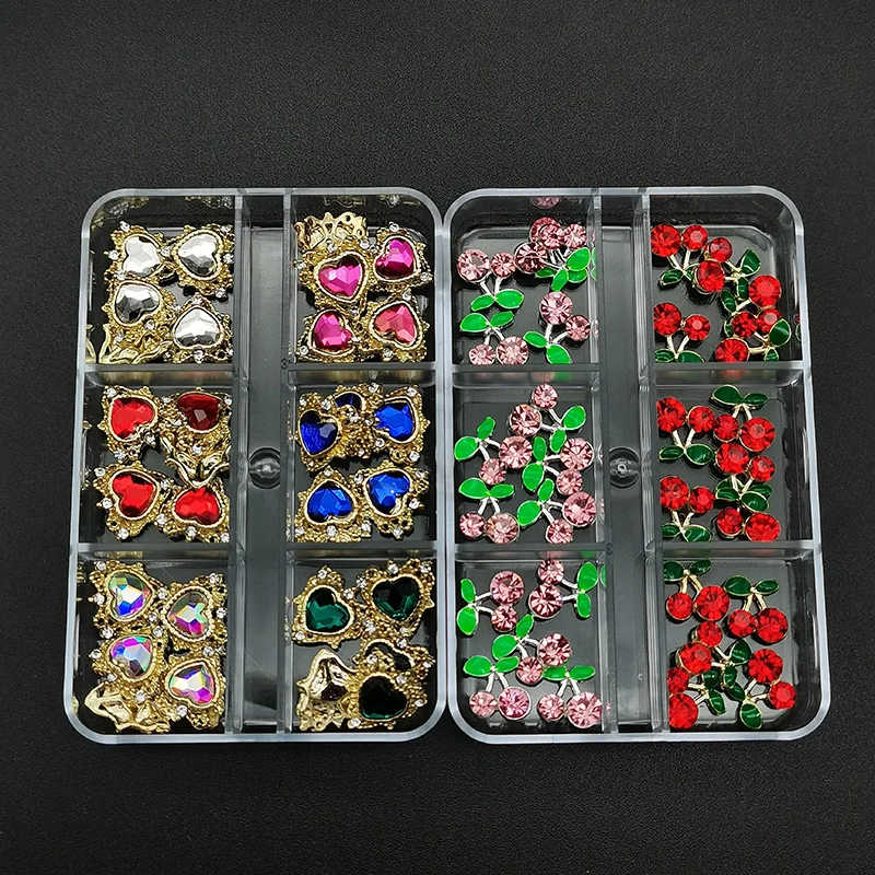 Top Trends: Nail Art Rhinestones Crystal Glass Gems Stones 3D Alloy Heart Nail Decoration Mixed Charms Nail Diamonds DIY For Nail Supplies Shoppable Styles