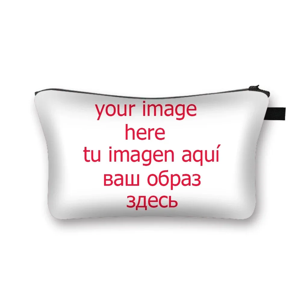 Top Trends: Customize Your Image / Logo / Name Double Print Cosmetic Case Women Coin Purse Makeup Bag Ladies Toiletry Bag Wallet Card Holder Shoppable Styles