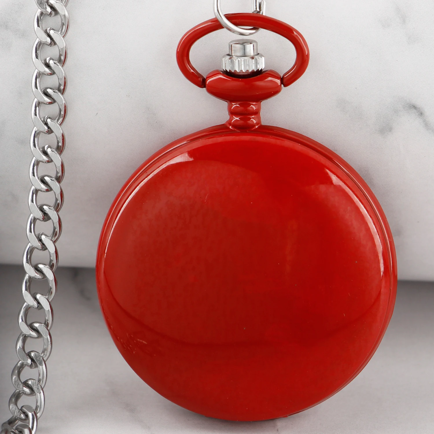 Top Trends: Christmas Best Red Gift Quartz Pocket Watch Vintage High Quality Steel Steampunk Unisex Necklace Clock Accessories Shoppable Styles - Image 2