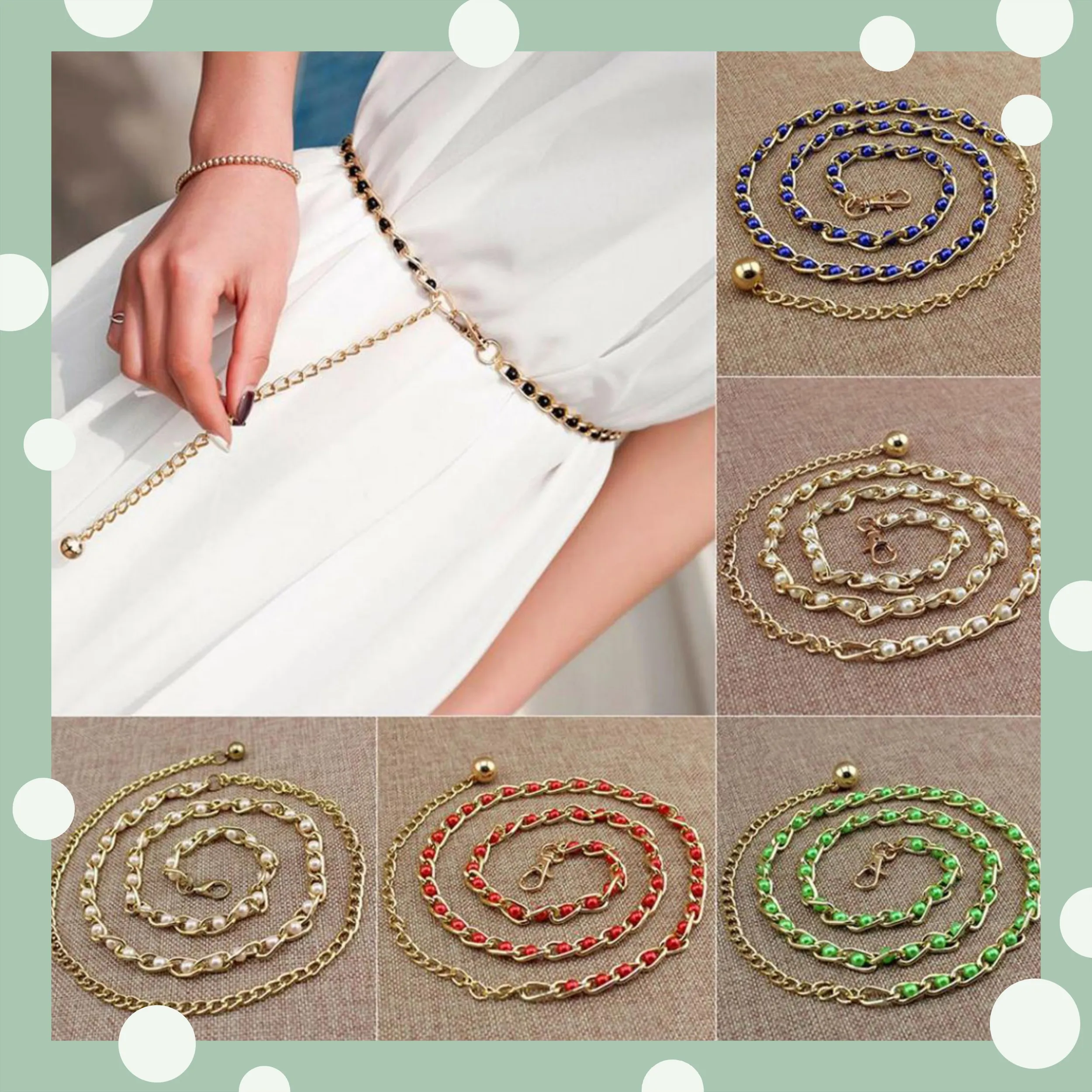 Top Trends: 2022 Fashion Women Girls Metal Waist Belt Elegant Pearl Body Belt Chain Imitation Pearl Beads Dress Chain Thin Belt Waistband Shoppable Styles