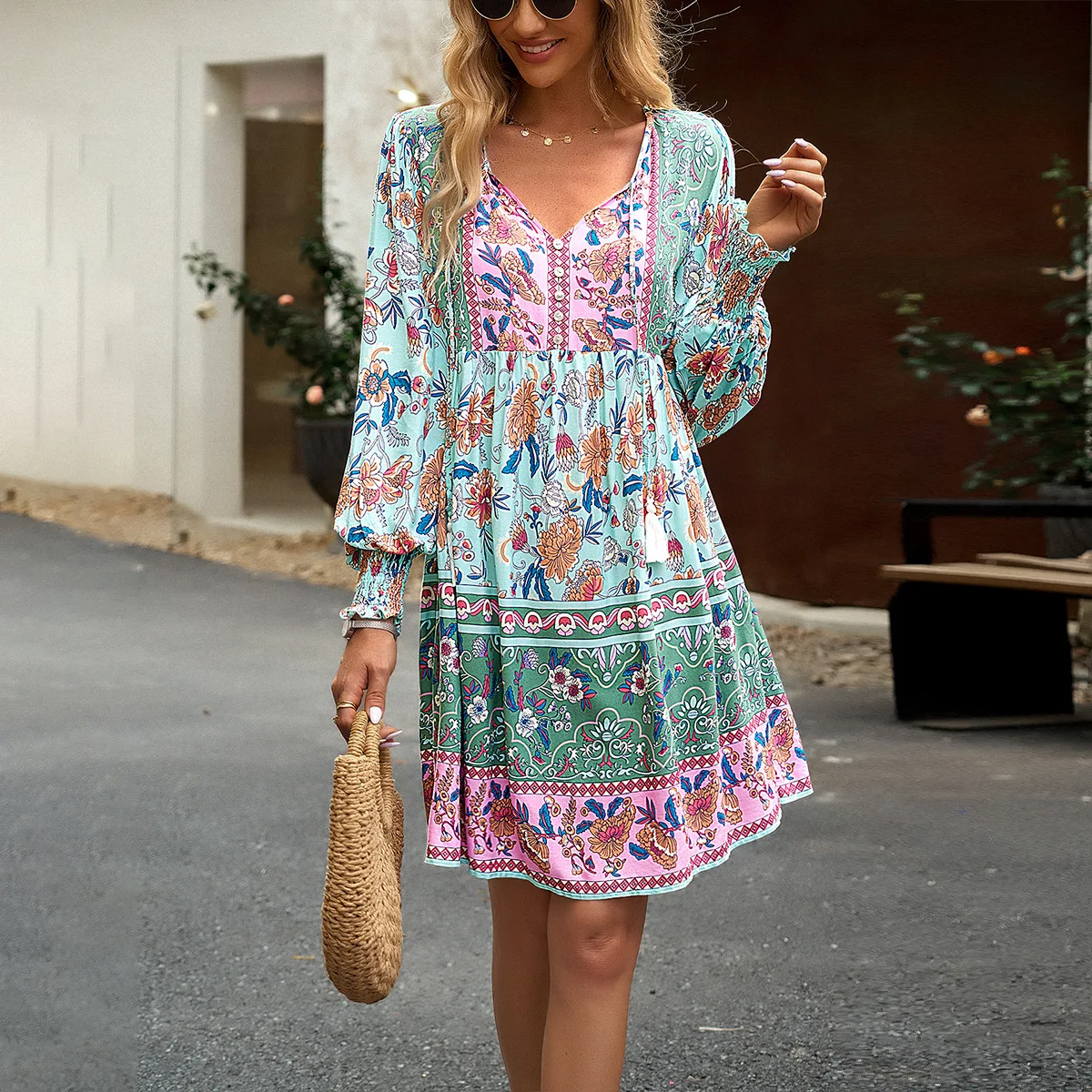 Top Trends: New Fashion Boho Dress Female Casual Bohemian Dress Women's Clothes Shoppable Styles