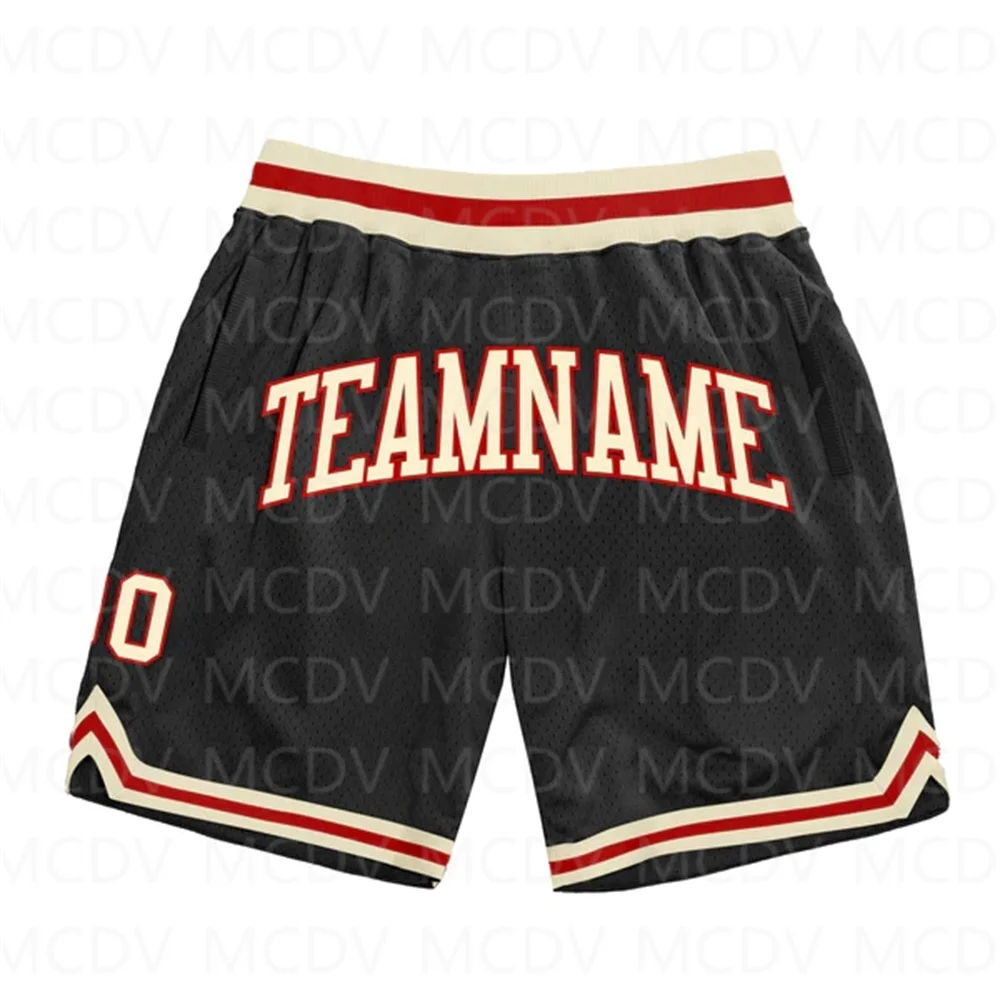 Top Trends: Custom Black -Red Authentic Throwback Basketball Shorts 3D All Over Printed Men's Shorts Quick Drying Beach Shorts Shoppable Styles