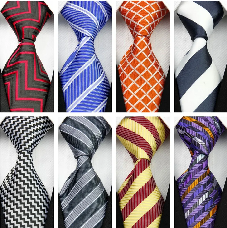 Top Trends: Fashion Silk Tie For Men Women Accessories 4"(10cm) Wedding Striped Plaids Blue Orange Black Red White Gray Purple Pink Necktie Shoppable Styles