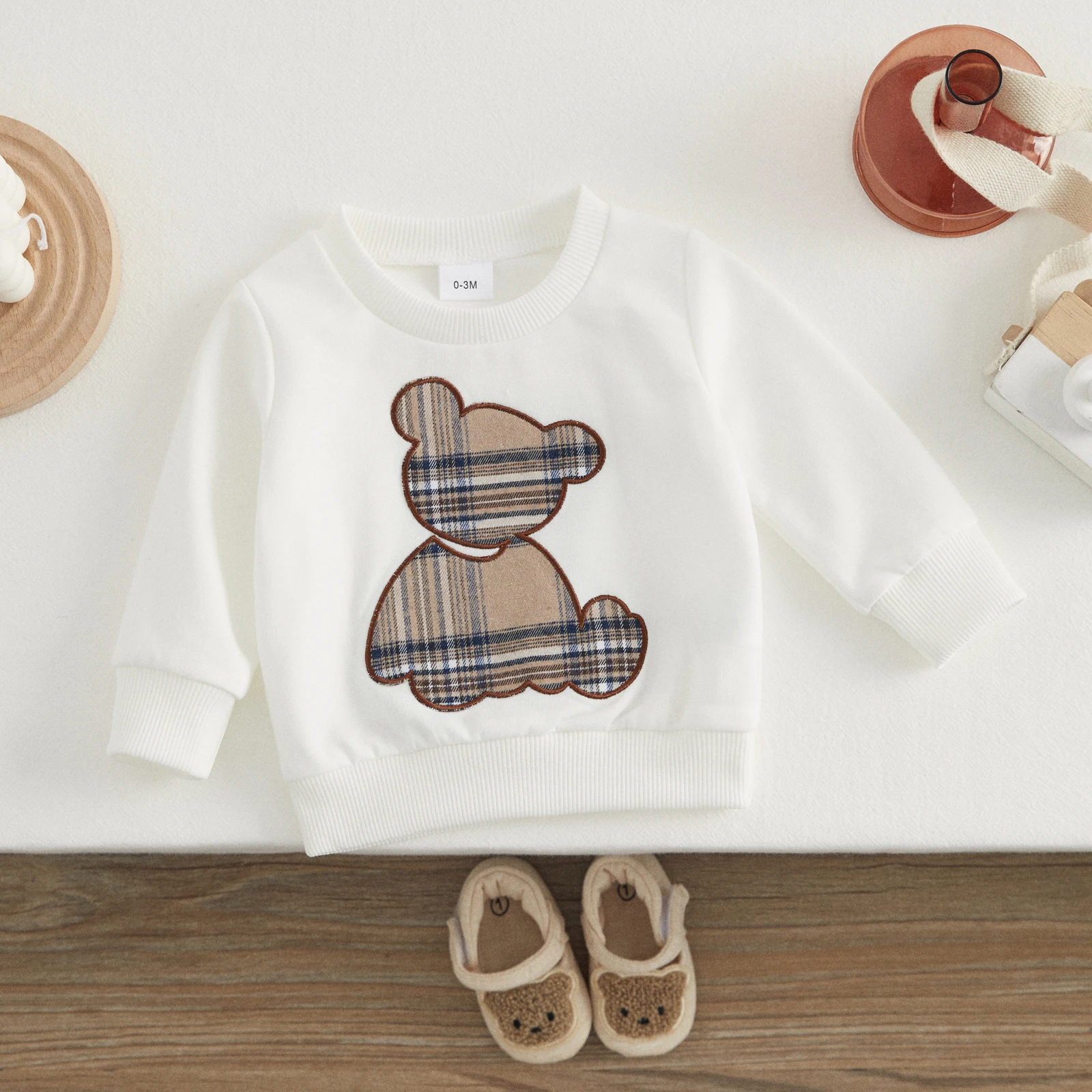 Top Trends: VISgogo Baby Girl Boy Clothes Spring Fall Outfits Long Sleeve Plaid Bear Sweatshirt Tops And Pants 2Pcs Casual Tracksuits Shoppable Styles - Image 4