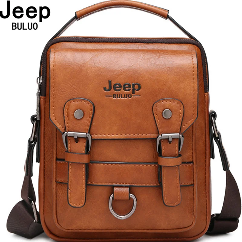 Top Trends: JEEP BULUO Multi-function Business Handbags Men New Man's Shoulder Bag Large Capacity Leather Messenger Bag Crossbody Big Brand Shoppable Styles