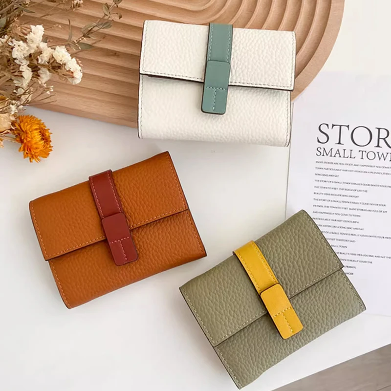 Top Trends: Classic Ladies Fashion Design Leather Coin Purse Lychee Texture Multi Card Slot Buckle With Zipper Compartment Shoppable Styles