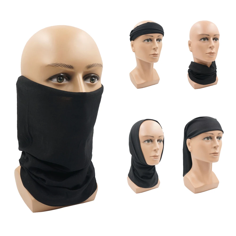 Top Trends: Black Cycling Running Bandanas 9.8'x19.6' Seamless Mask Snood Neck Warmer Gaiter Face Shield Scarf Men Women Balaclava Headband Shoppable Styles