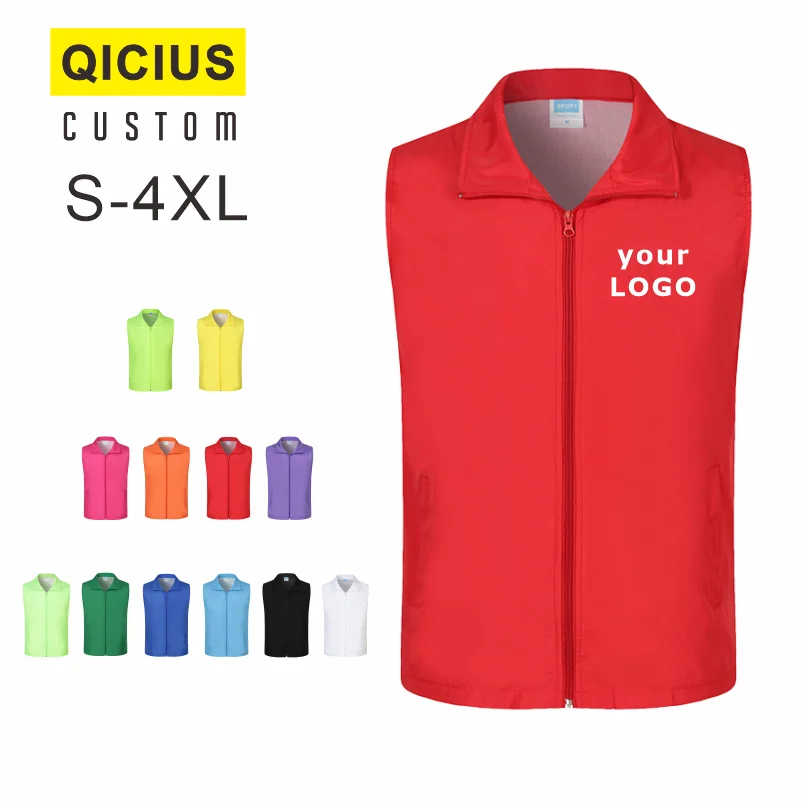 Top Trends: Summer New Sleeveless Thin Breathable Vest Activity Volunteer Vest Custom Logo Printing Brand Text Universal Men And Women 4xl Shoppable Styles