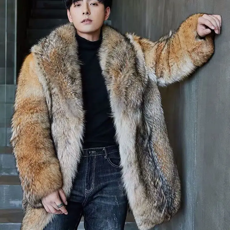 Top Trends: 2021 High-end Direct Sales Men's Medium And Long Wolf Fur Coat Fur Coat Mink Fur Coat Men Shoppable Styles - Image 3