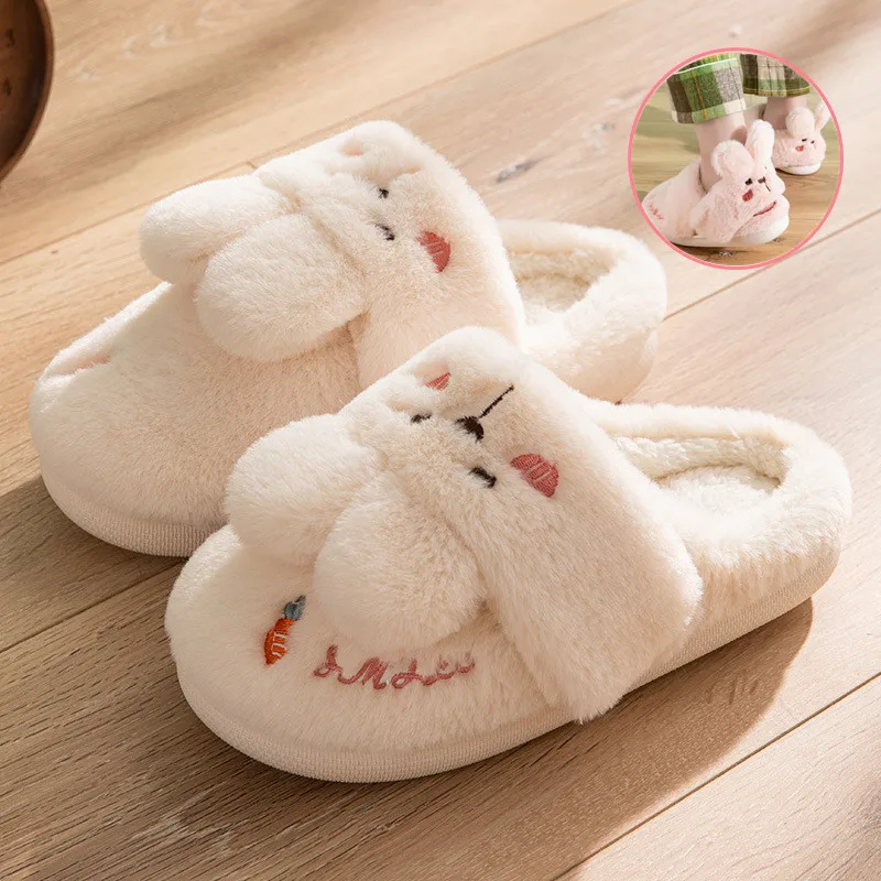 Top Trends: Women Winter Home Slippers Non-Slip Soft Warm House Shoes Men Ladies Indoor Bedroom Couples Cartoon Rabbit Bear Floor Slides Shoppable Styles