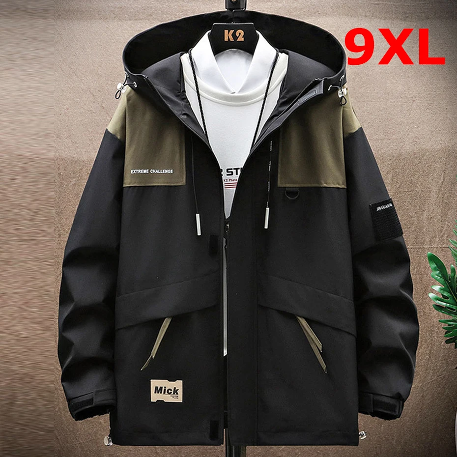 Top Trends: Windbreak Jacket Men Fashion Casual Patchwork Jacket Coat Plus Size 8XL 9XL Spring Autumn Waterproof Jackets Male Outerwear Shoppable Styles