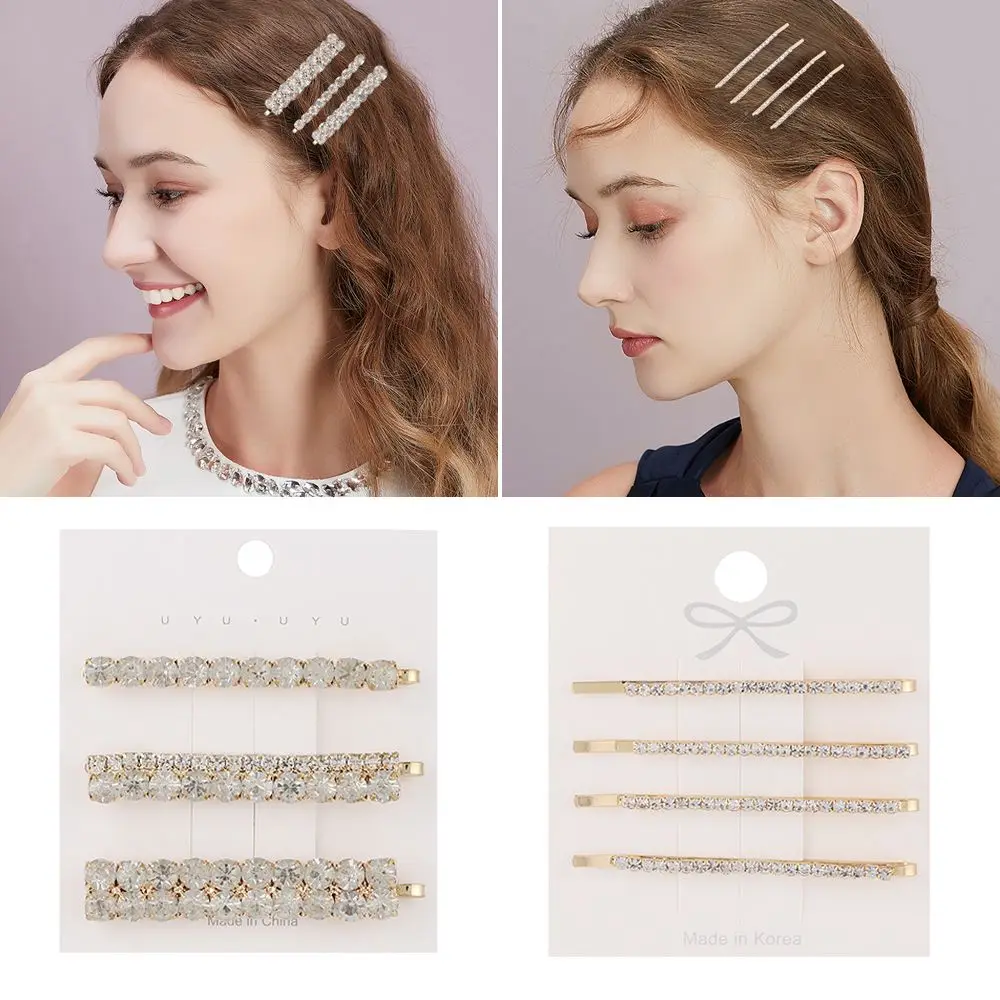 Top Trends: Hot Korea Diamond Hairpins Women Bingbing Crystal Hair Clips Set Girls Luxury Shining Crystal Barrettes Hair Styling Accessories Shoppable Styles