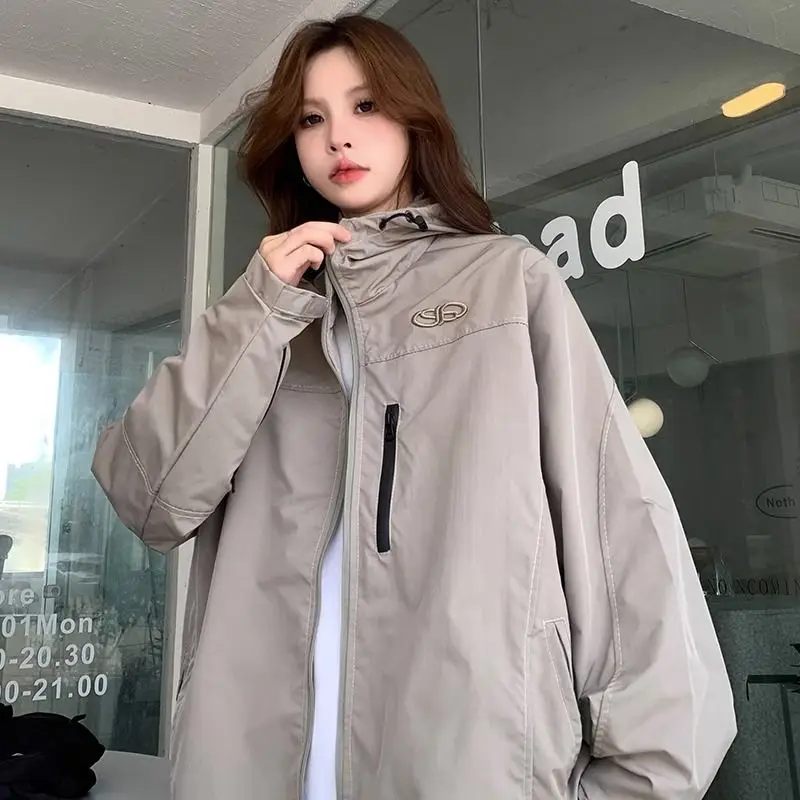 Top Trends: HOUZHOU Harajuku Streetwear Windbreaker Jacket Women Oversize Anorak Hooded Zipper Jackets Korean Fashion Vintage Outdoor Coat Shoppable Styles