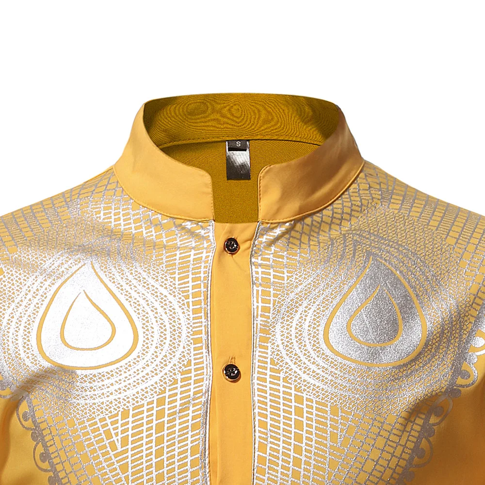 Top Trends: Men African Clothes Dashiki Print Shirt Fashion Brand African Men Business Casual Pullovers Work Office Shirts Male Clothing Shoppable Styles - Image 4