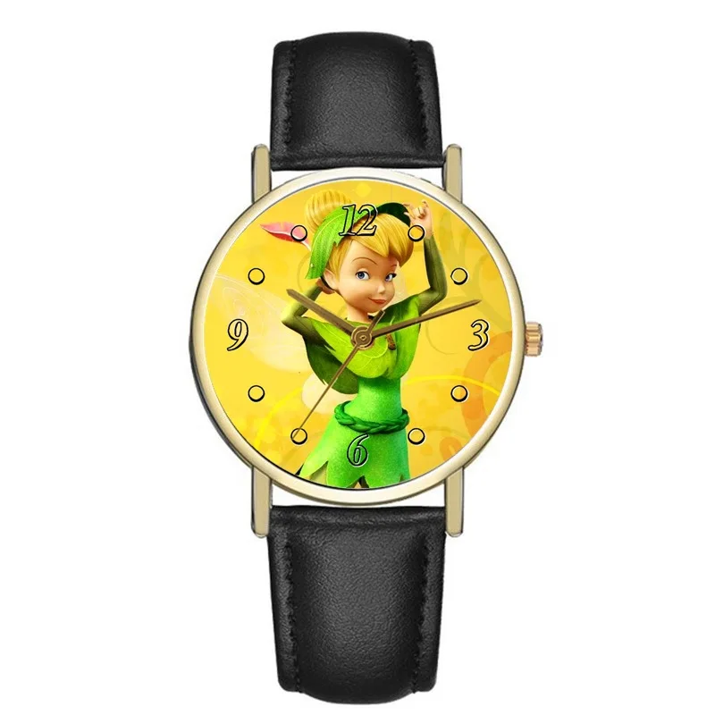 Top Trends: New Disney Tinker Bell Cartoon Watch Anime Movie Action Figure Ladies Analog Digital Quartz Watch Girl's Birthday Gifts Shoppable Styles