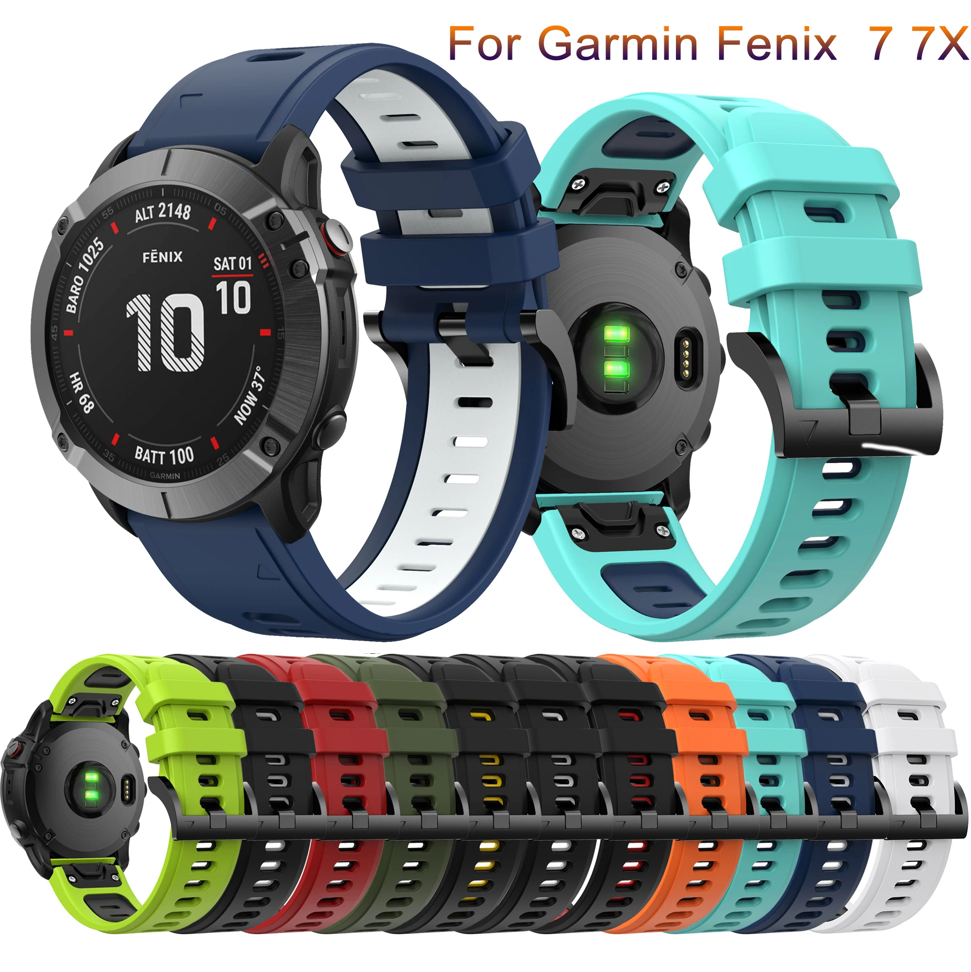 Top Trends: 22 26MM Silicone WatchBand For Garmin Fenix 7X 7 6X 6 Pro Fenix 5X 5 Plus Forerunner 945 Strap WristStrap Quick Release Bracelet Shoppable Styles