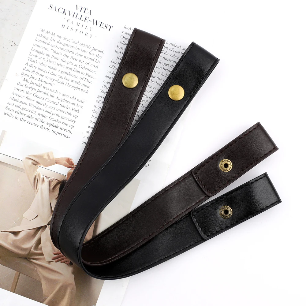 Top Trends: 2Pcs 52cm 80cm PU Leather Bag Strap With Snap Women Shoulder Bag Handle For Handbag Replacement Handles Bag Accessories Shoppable Styles