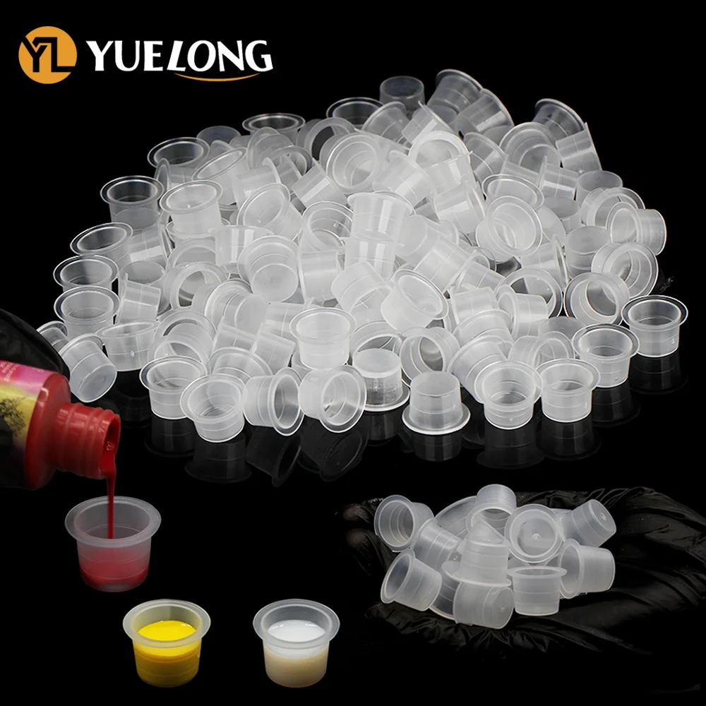 Top Trends: 500 / 1000pcs Plastic Microblading Permanent Makeup Clear Clear S / M / L Size Tattoo Ink Cups Pigment Caps Tattoo Accessories Shoppable Styles