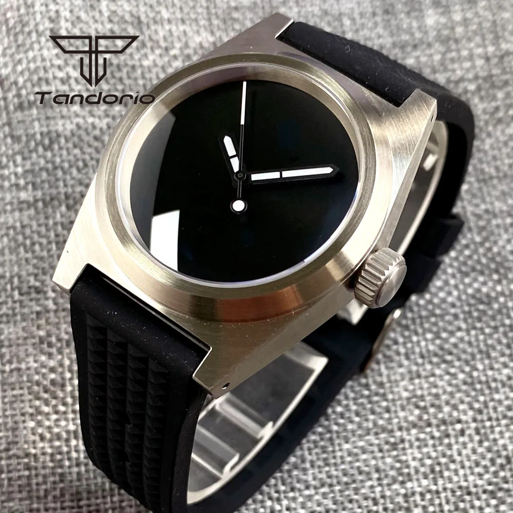 Top Trends: Tandorio Simple 38mm 200M Automatic Men Dive Watch Brushed Case NH35A PT5000 All Black Sterile Dial Sapphire Glass Rubber Strap Shoppable Styles