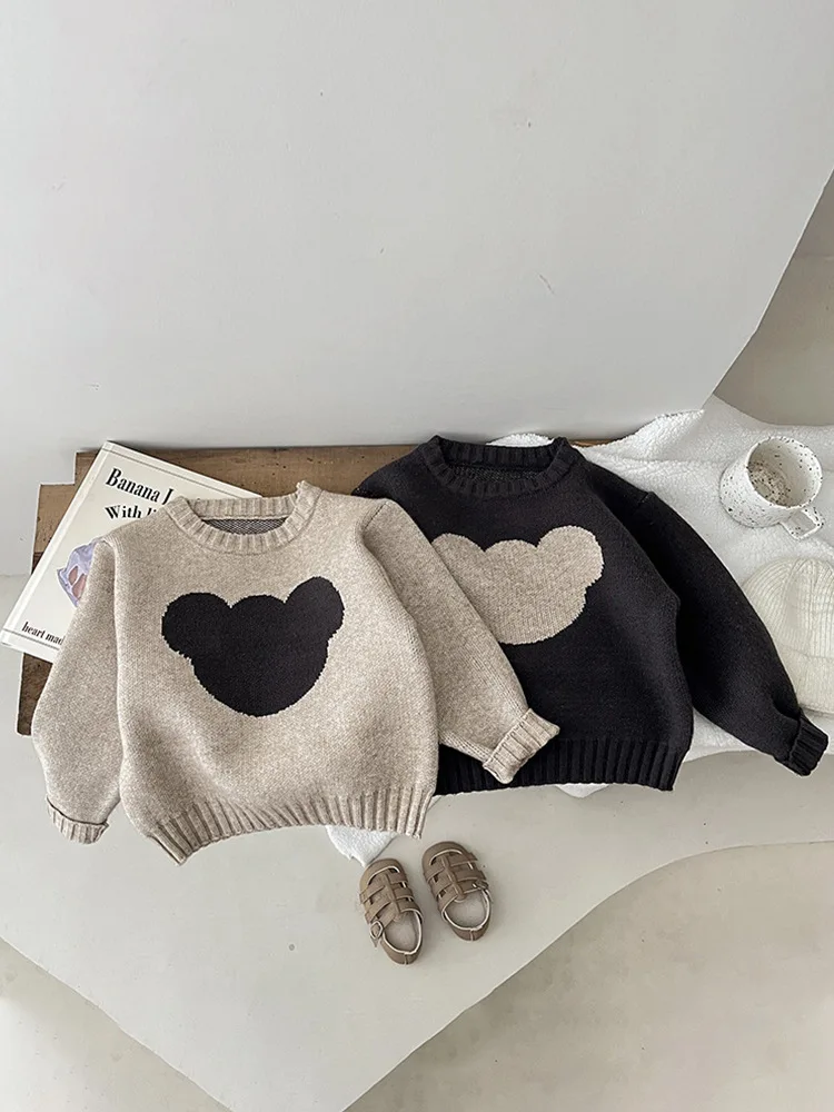 Top Trends: Autumn New Baby Long Sleeve Knit Sweater Infant Boy Cute Cartoon Sweater Toddler Girl Bear Knitted Tops Kids Clothes Shoppable Styles