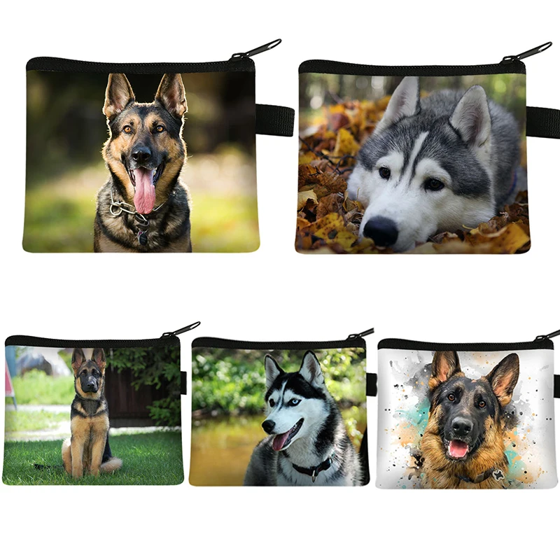 Top Trends: Coin Bag Dog Animal Print Coin Holder Girl Boy Credit Card Bag Wallet German Shepherd / Husky Dog Coin Purse Ladies Shopping Bag Shoppable Styles