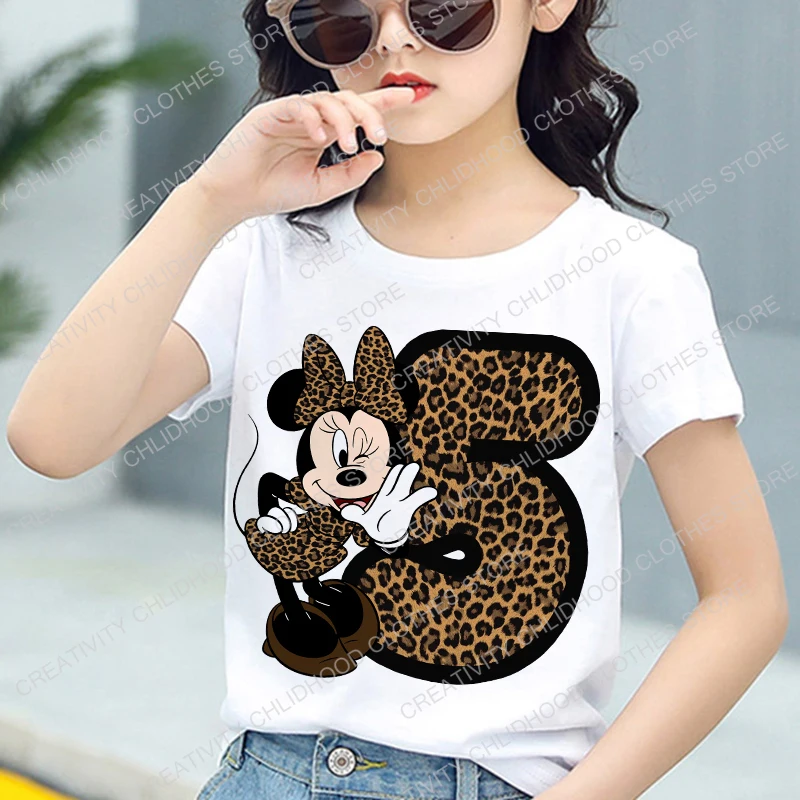 Top Trends: Minnie Mouse Children T Shirt Disney Birthday 1 2 3 4 5 6 7 8 9 10 Kawaii Anime Cartoons Kid Boy Girl T-shirt Casual Clothes Top Shoppable Styles