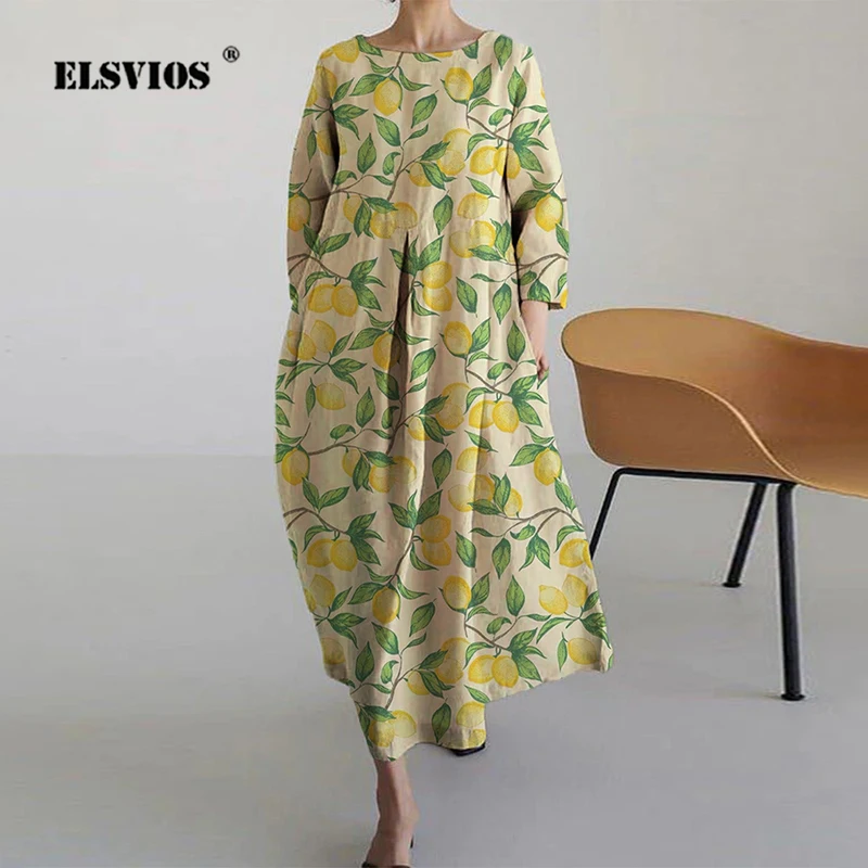 Top Trends: Vintage Floral Print Dress Spring Autumn Women O-neck Casual Loose Long Dress 2023 Fashion Elegant Ladies Party Dresses Vestidos Shoppable Styles