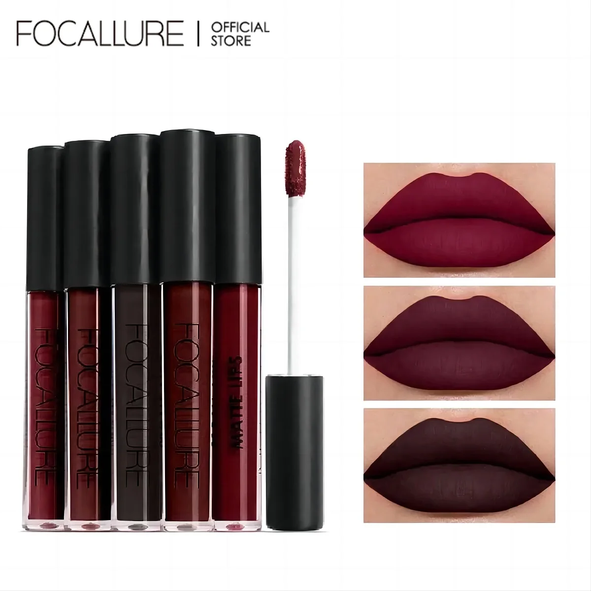 Top Trends: FOCALLURE Matte Velvet Lip Gloss Long Lasting Waterproof Nude Non-Stick Cup Liquid Lipstick Women Lips Makeup Cosmetics Shoppable Styles