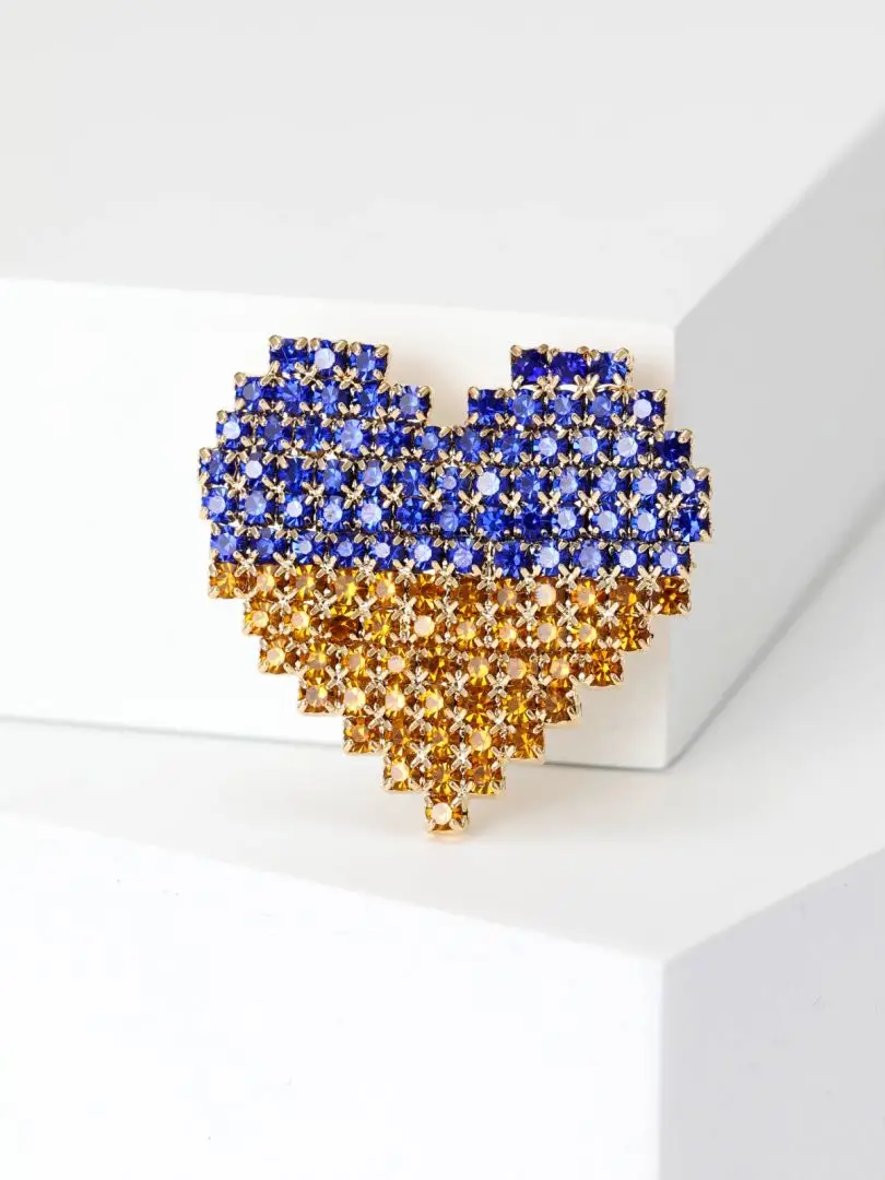 Top Trends: Dmari Ukraine Flag Badge Designer Love&amp;Peace Brooch Pin Family Friends GIft Delicate Rhinestone Lapel Pin Accessories Shoppable Styles