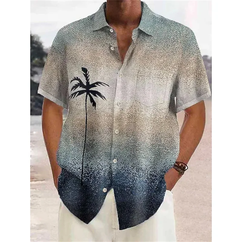 Top Trends: New Hawaiian Shirt Men&#039;s Street Shirt Holiday Casual Short Sleeve Harajuku Coconut Tree Printed Lapel Men&#039;s Oversized T-shirt Shoppable Styles