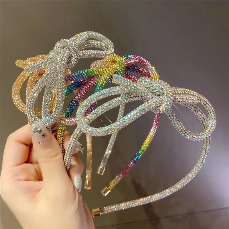 Top Trends: Gorgeous Colorful Rainbow Big Bows Hairbands For Women Headbands Korea Hair Accessories For Girls Hair Band Flower Head Wrap Shoppable Styles