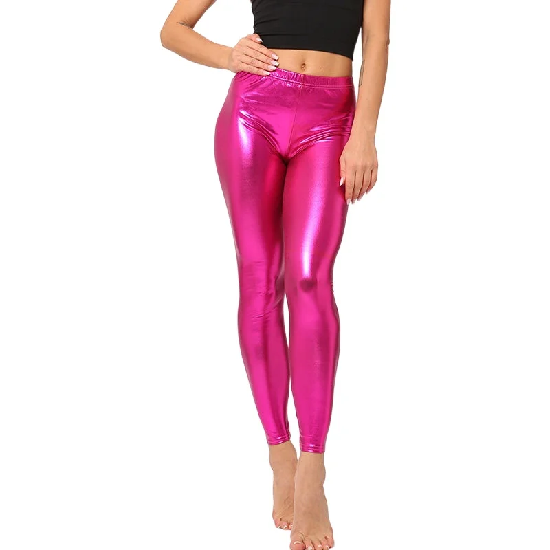 Top Trends: Women Pants Sexy Stretch Body Shiny Leggings Clubwear Trousers Fitness Elastic Skinny Silver Black Gold Red Sport Fashion Tight Shoppable Styles