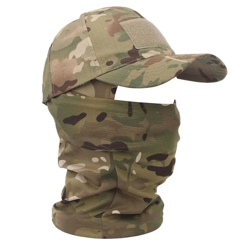 Top Trends: 2022 Military Hood Tactical Army Baseball Caps For Men Women Summer Snapback Sun Hats Outdoor Camouflage Balaclava Half Ski Mask Shoppable Styles