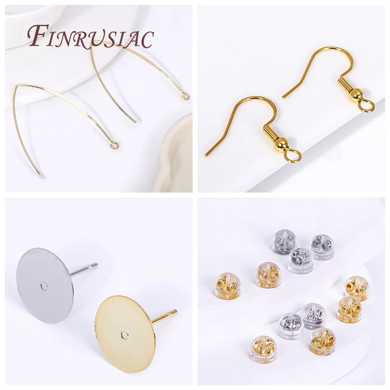 Top Trends: 18K Gold Plated Earring Settings Jewelry Findings, Earring Hoops Ear Wire / Earring Stopper Nuts / DIY Earring Making Supplies Shoppable Styles