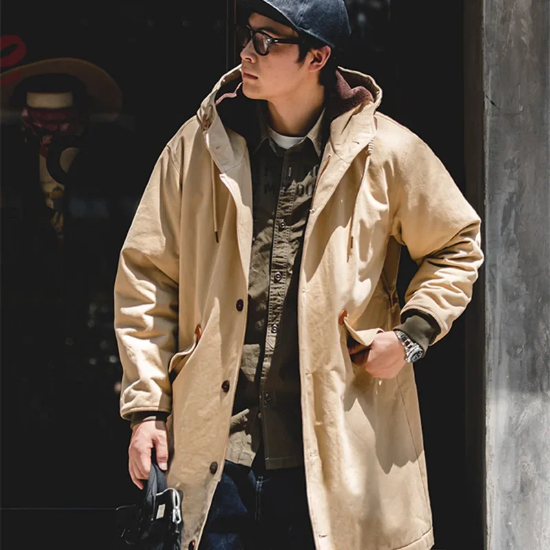 Top Trends: Maden American Retro N2 Deck Padded Jacket Thick Warm Hooded Parka Male Winter Coat Long Loose Vintage Men’s Wear 2023 New Shoppable Styles