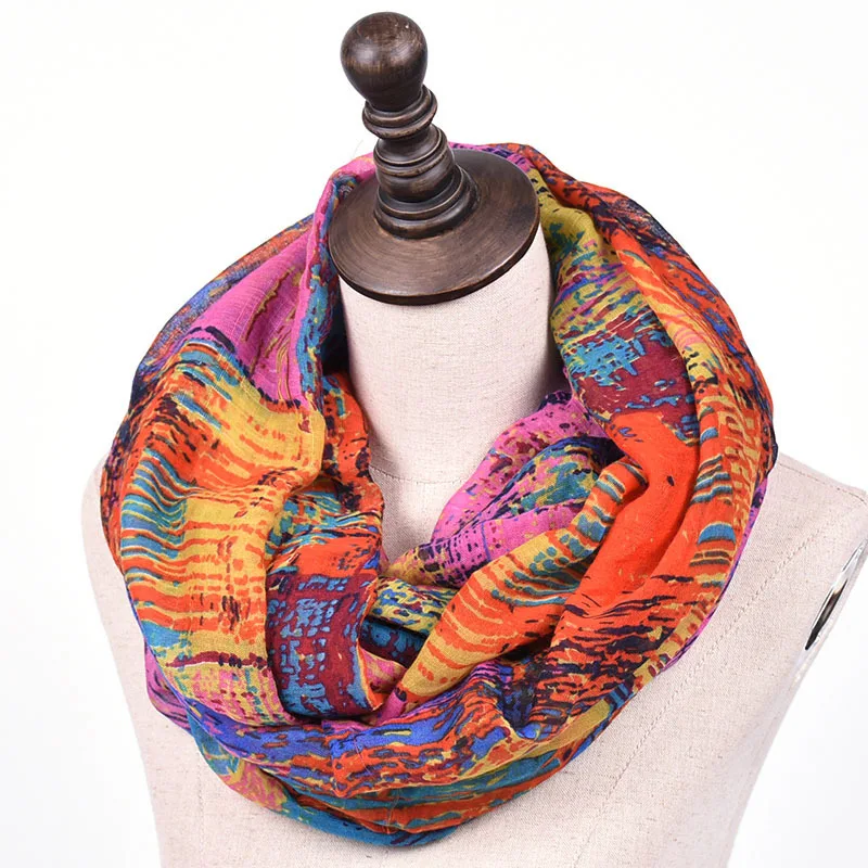 Top Trends: Fashion Women Cotton Print Infinity Scarf Warm Soft Ring Scarves Circle Loop Foulard Femme Snood Neck Wrap Shawl Shoppable Styles