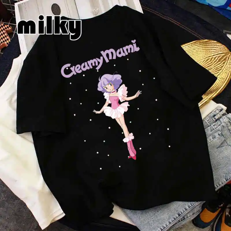 Top Trends: Y2K Clothes Tops Creamy Mami Tshirt Women Vintage Short Sleeve Japanese Anime Tee Girl Harajuku Graphic T-shirt For Girls Kawaii Shoppable Styles