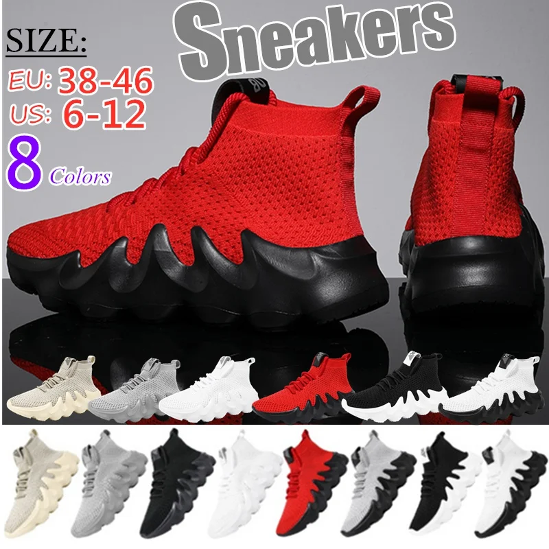 Top Trends: Brand Mens High Top Fashion Sneakers Breathable Shoes Comfortable Sneakers Heighten Sports Shoes Men Lightweight Walking Shoes Shoppable Styles